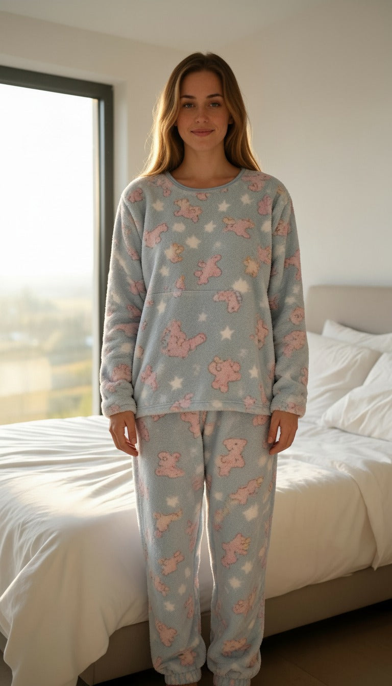 Pijama Longo Feminino Felpudo