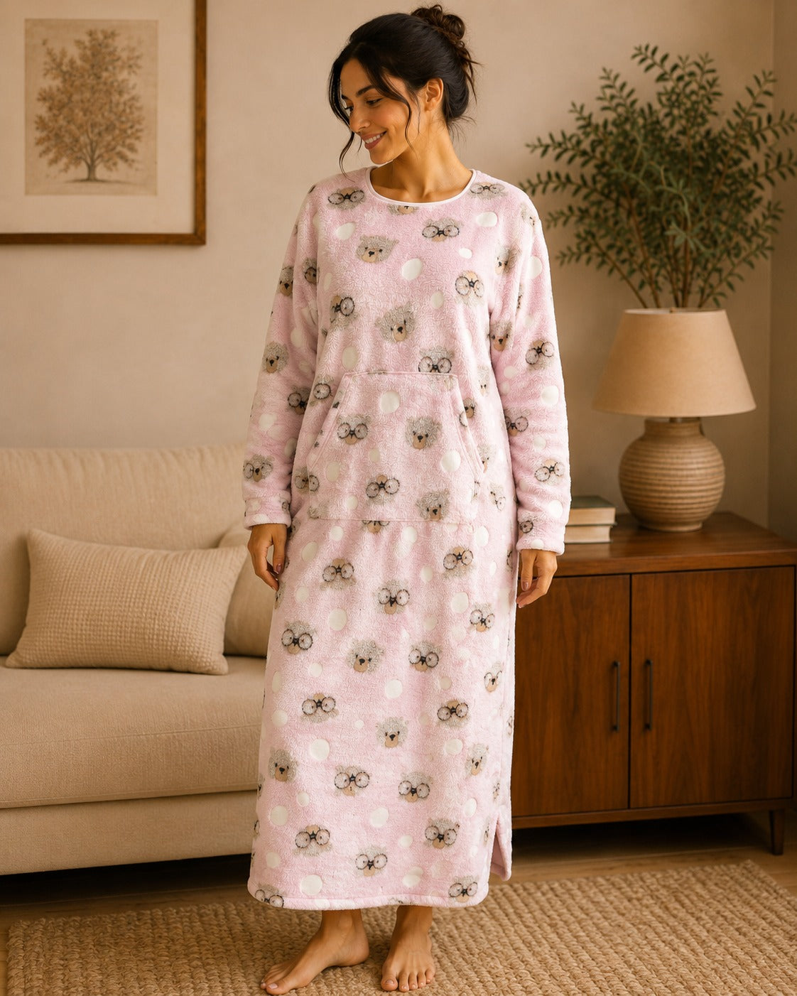 Camisola Longa Feminina Felpuda