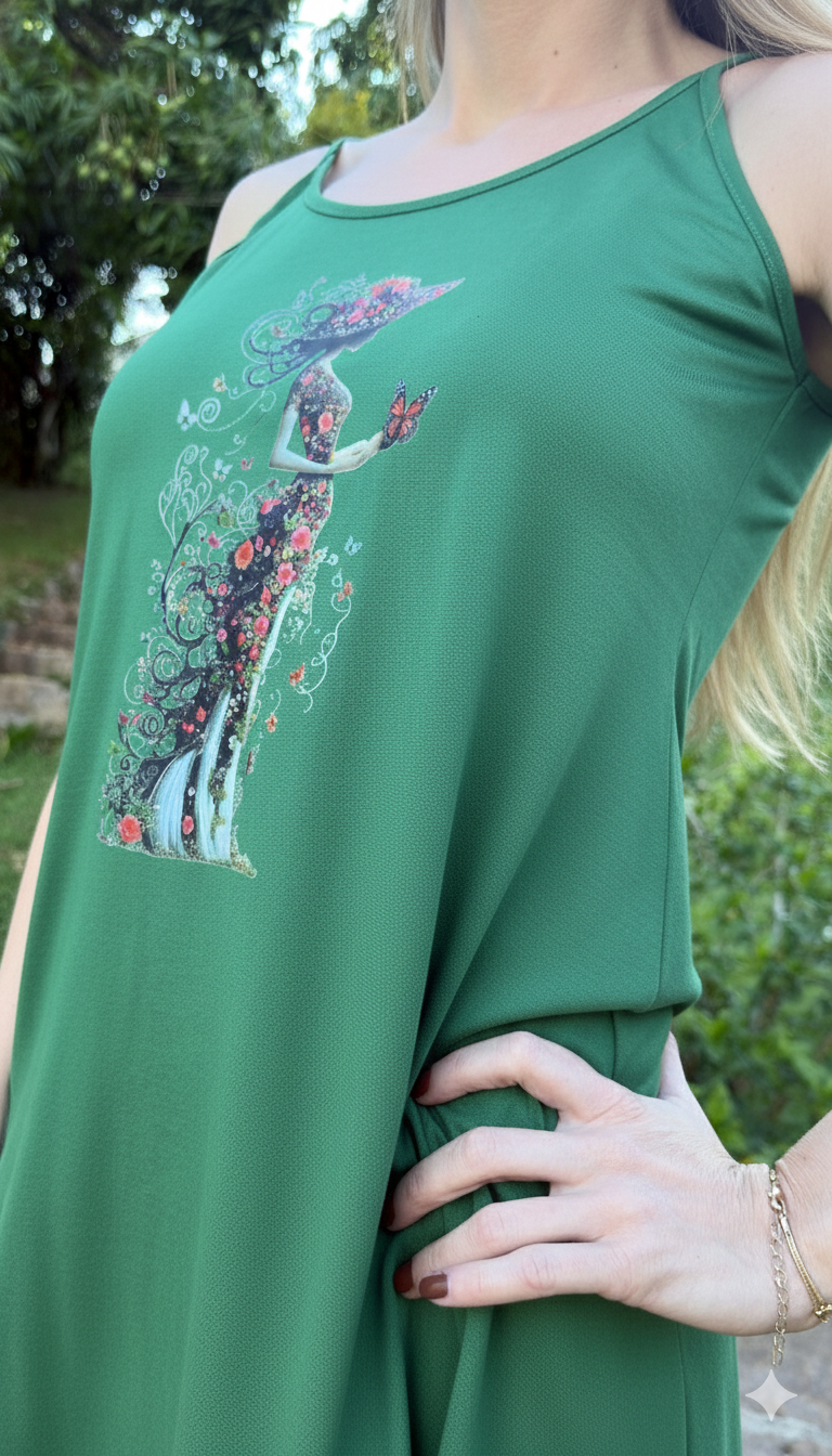 Camisola Feminina de Alças - Jardim Encantado